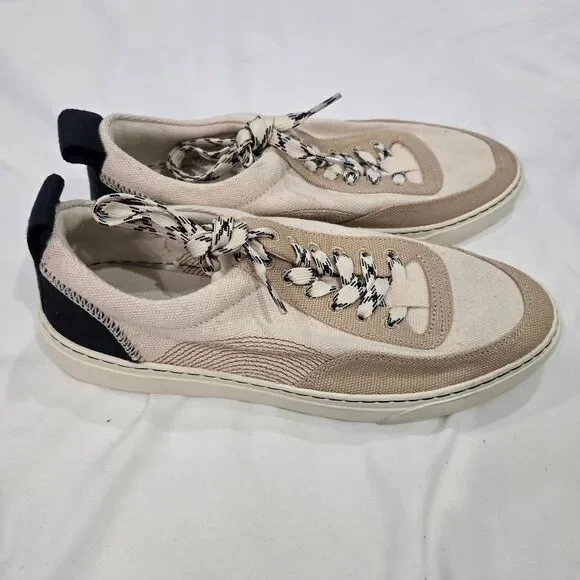 Everlane The Tread-bare Sneaker Womens 8 Natrual Canvas Dark Sapphire Argan Oil - Picture 2 of 8